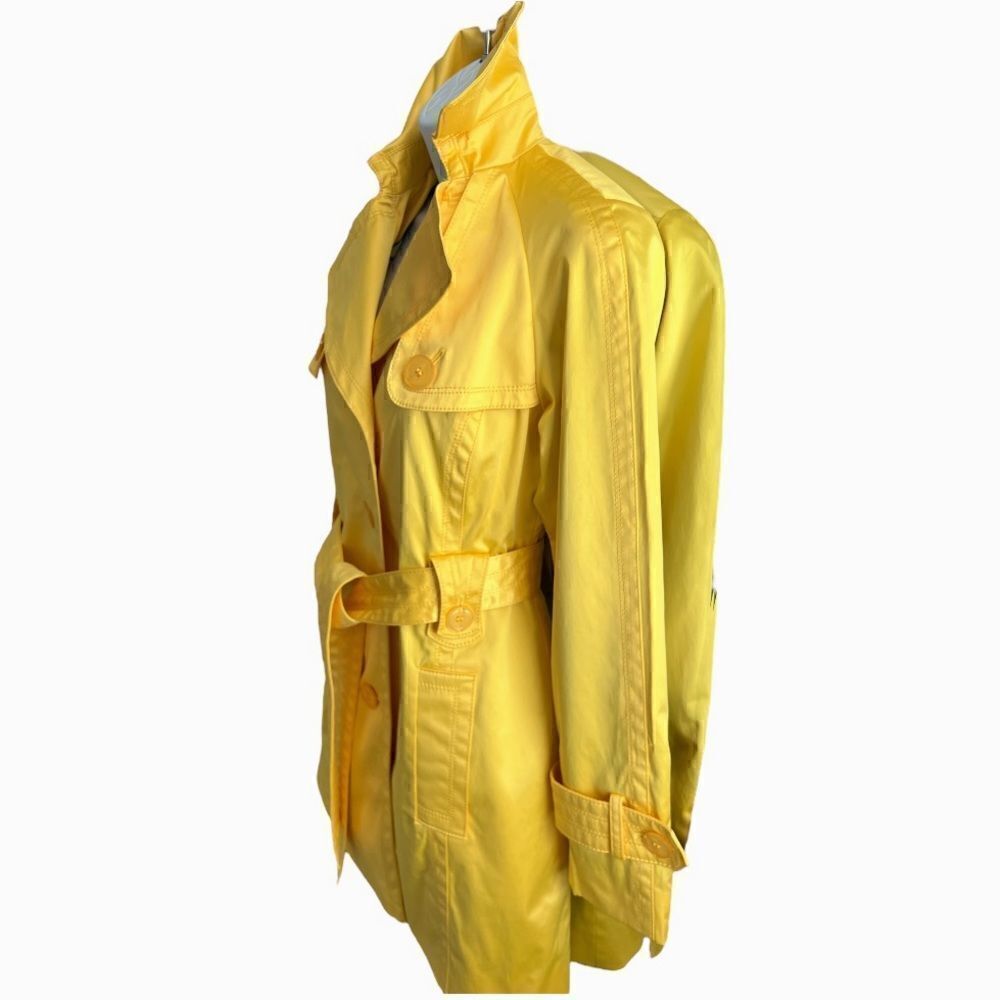 JESSICA SIMPSON Chic Shiny Yellow Color Trench Coat Size S. - Picture 3 of 9